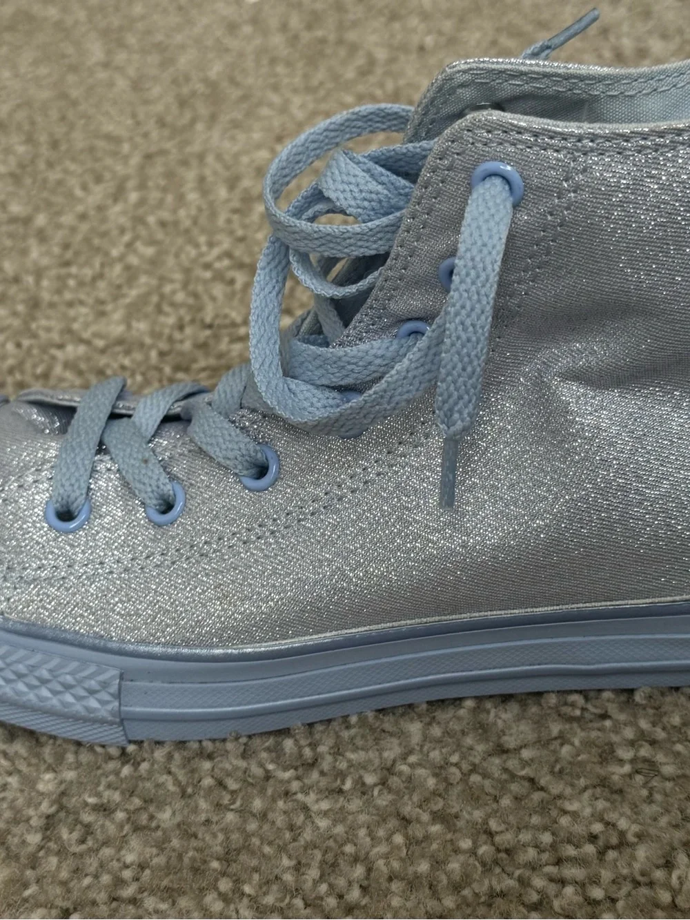 Converse Kids High-Top Sneakers in Shimmering Light Blue